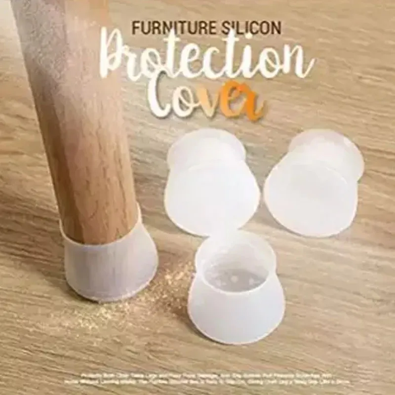 4PCS Furniture Silicon Protection Cover â€“ Chair Leg Caps Silicone Floor Protector Anti-Slip Bottom Chair Pads â€“ Without Marks - Image 3